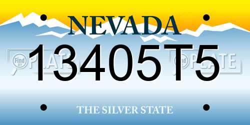 13405T5 Nevada License Plate