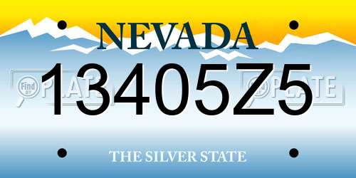 13405Z5 Nevada License Plate