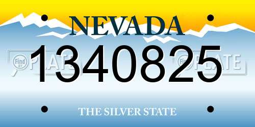 1340825 Nevada License Plate