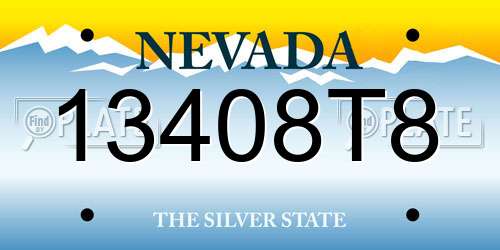 13408T8 Nevada License Plate