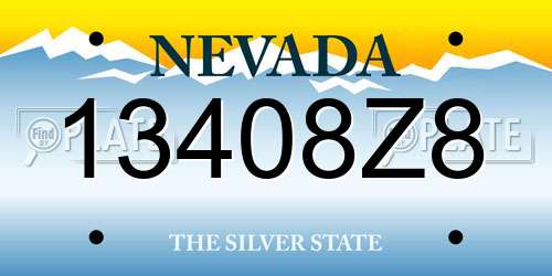 13408Z8 Nevada License Plate