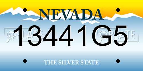13441G5 Nevada License Plate