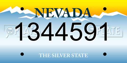 1344591 Nevada License Plate