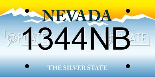 1344NB Nevada License Plate