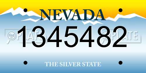 1345482 Nevada License Plate
