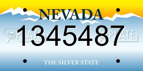 1345487 Nevada License Plate