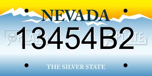 13454B2 Nevada License Plate