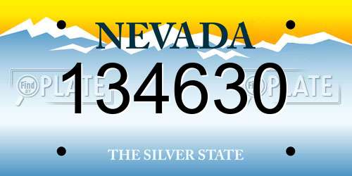 134630 Nevada License Plate