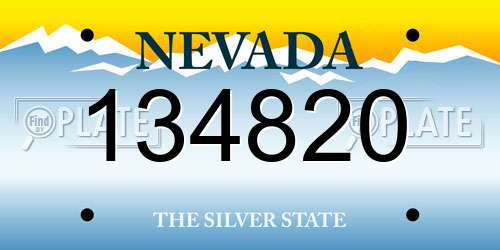 134820 Nevada License Plate