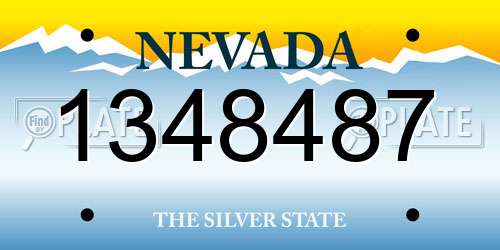 1348487 Nevada License Plate