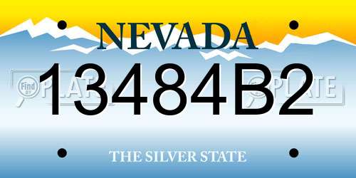 13484B2 Nevada License Plate