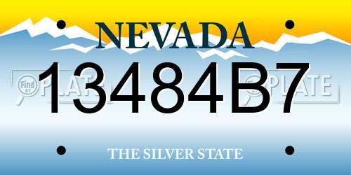 13484B7 Nevada License Plate