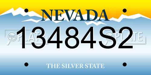 13484S2 Nevada License Plate