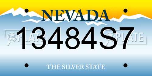 13484S7 Nevada License Plate
