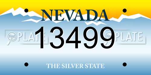 13499 Nevada License Plate