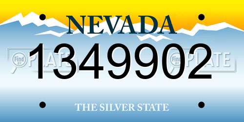 1349902 Nevada License Plate