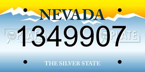 1349907 Nevada License Plate