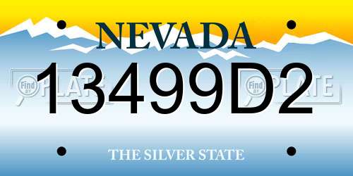 13499D2 Nevada License Plate