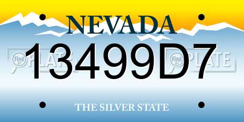 13499D7 Nevada License Plate