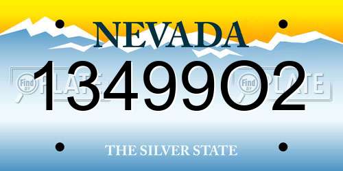13499O2 Nevada License Plate