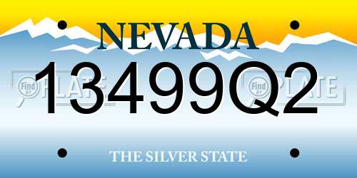 13499Q2 Nevada License Plate