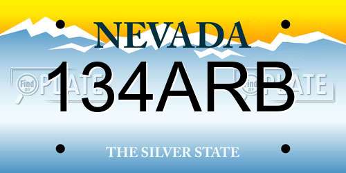 134ARB Nevada License Plate