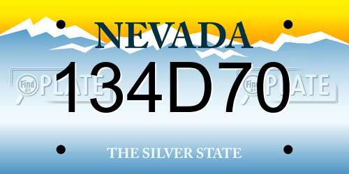 134D70 Nevada License Plate