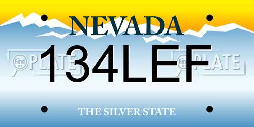 134LEF Nevada License Plate