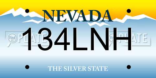 134LNH Nevada License Plate