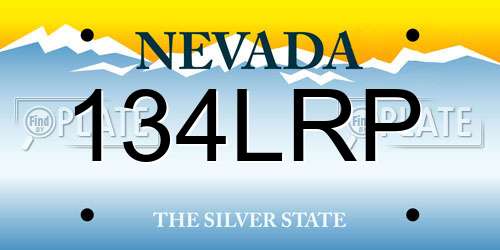 134LRP Nevada License Plate