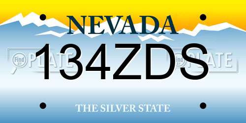134ZDS Nevada License Plate