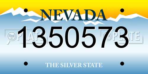 1350573 Nevada License Plate