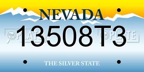 13508T3 Nevada License Plate
