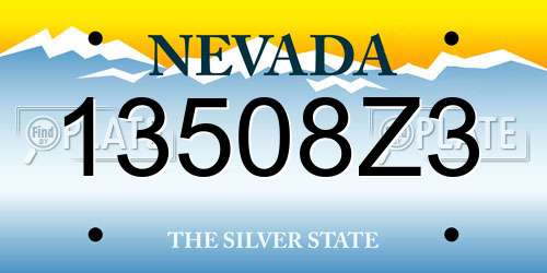 13508Z3 Nevada License Plate