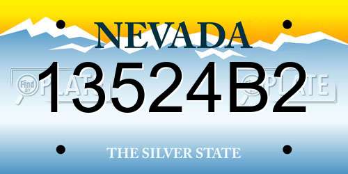13524B2 Nevada License Plate