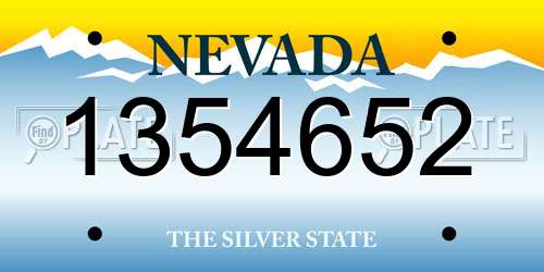 1354652 Nevada License Plate