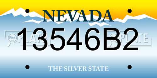 13546B2 Nevada License Plate
