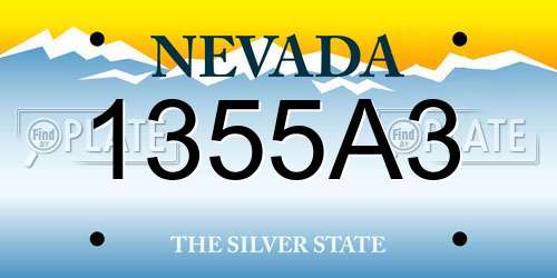 1355A3 Nevada License Plate
