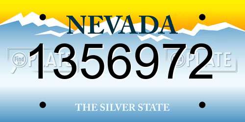 1356972 Nevada License Plate