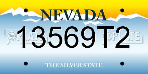 13569T2 Nevada License Plate