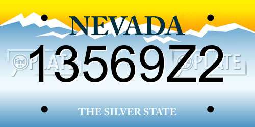13569Z2 Nevada License Plate