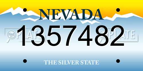 1357482 Nevada License Plate