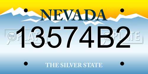 13574B2 Nevada License Plate