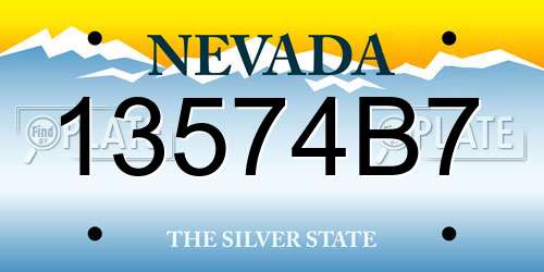 13574B7 Nevada License Plate