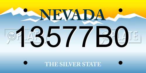 13577B0 Nevada License Plate