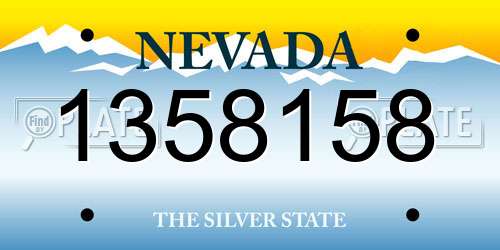1358158 Nevada License Plate