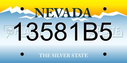 13581B5 Nevada License Plate