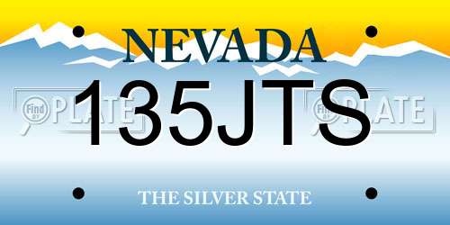 135JTS Nevada License Plate