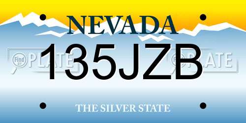 135JZB Nevada License Plate