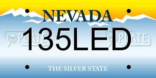 135LED Nevada License Plate